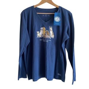 Life is Good Winnie Friends Fill Your Heart Long Sleeve Crusher Vee Woman XL NEW